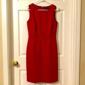 Tahari Red Sleeveless Dress